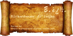 Birkenheuer Életke névjegykártya